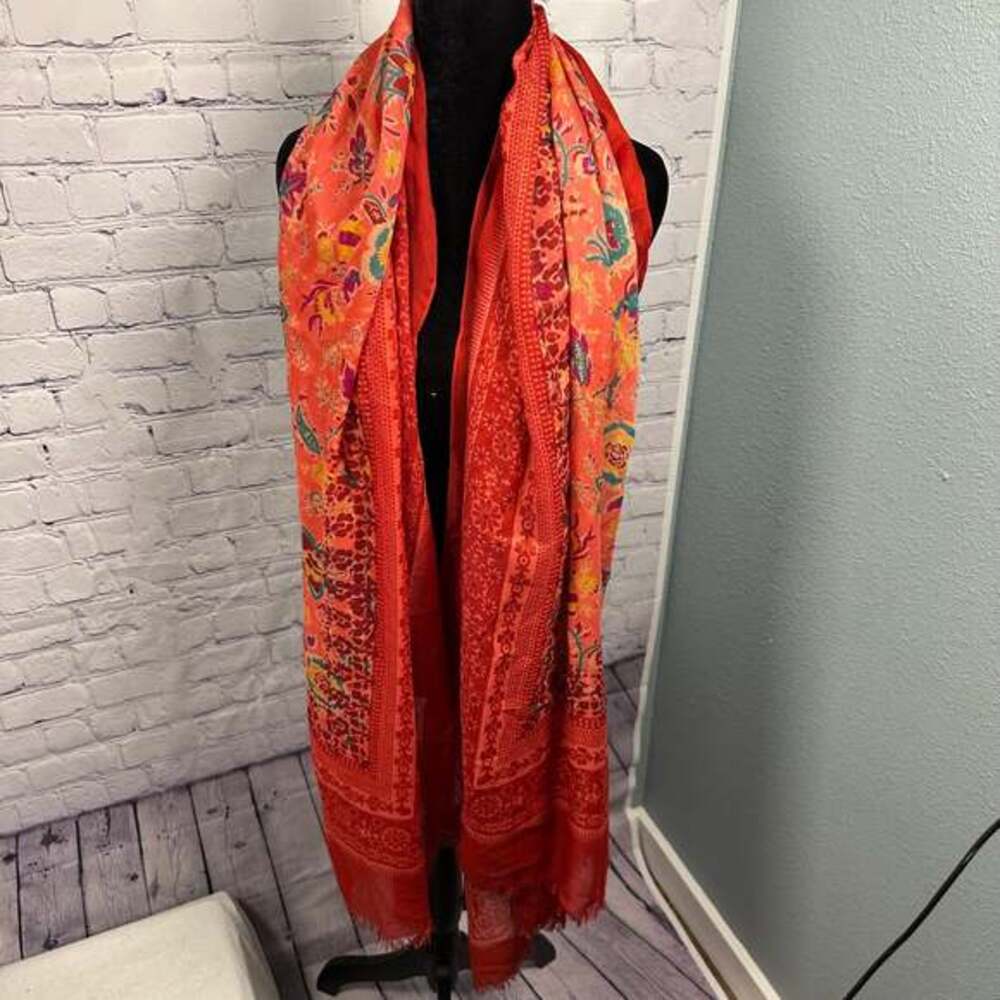 Pink Floral Scarf or Shawl Soft